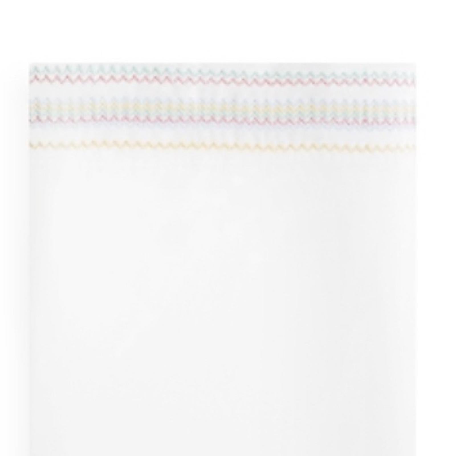 NWT Sky Chevron Multi Embroidered Flat Sheet, Full/Queen New w/Tag