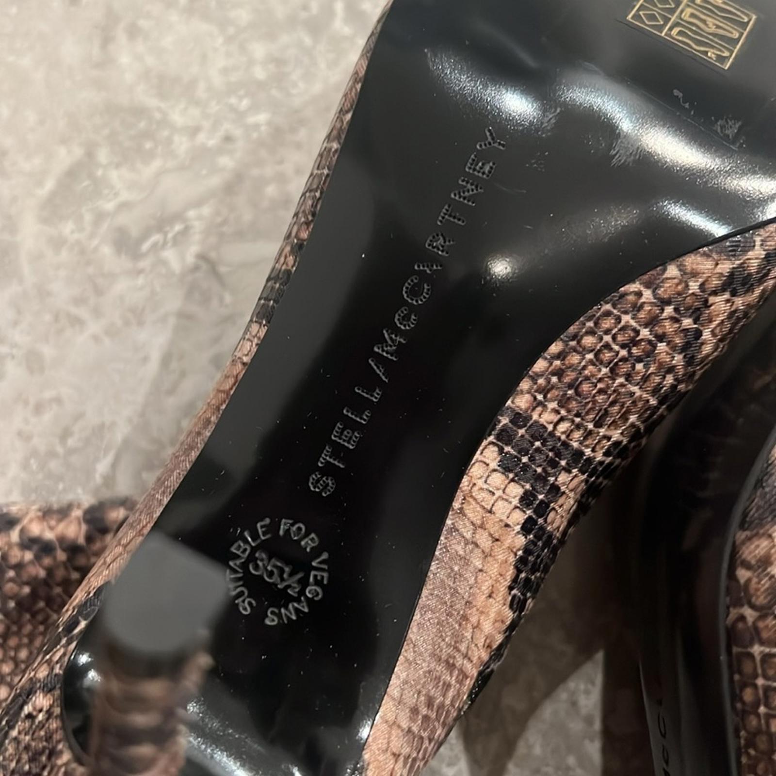 Stella McCartney Stella Iconic Pointed Toe High Heel Booties Brown Size 35.5 NEW