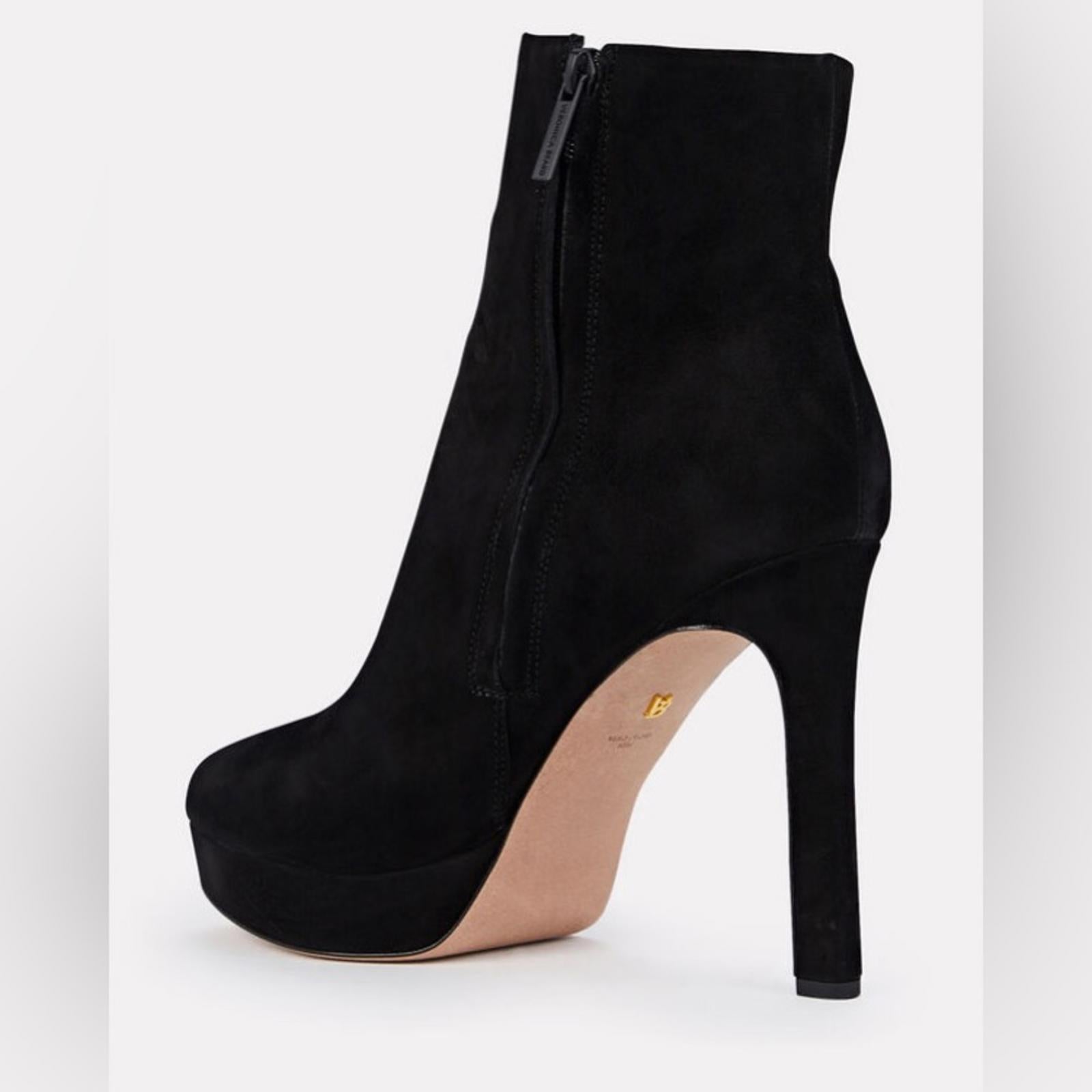 Veronica Beard Dali Suede Platform Ankle Boots, Black Size 8 New in Box $550