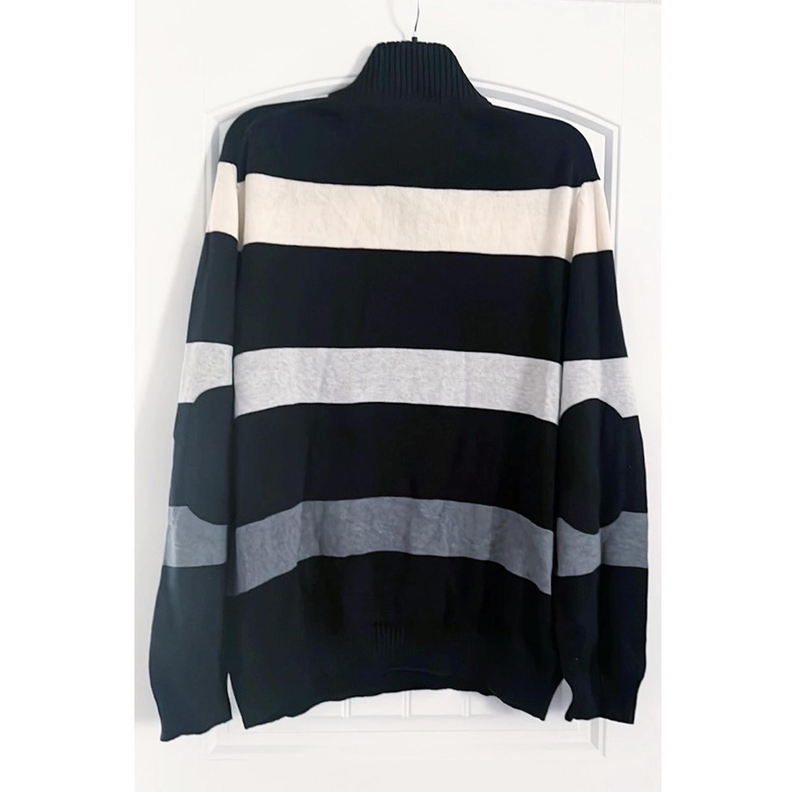Nautica Quarter-Zip Elbow Patch Mock Neck Sweater, Size 3XL NEW w/Tag