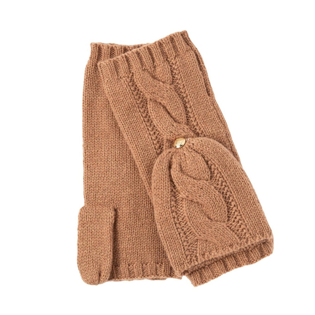 Lauren Ralph Lauren Cable Pop-Top Glove in Classic Camel, NWT, One Size