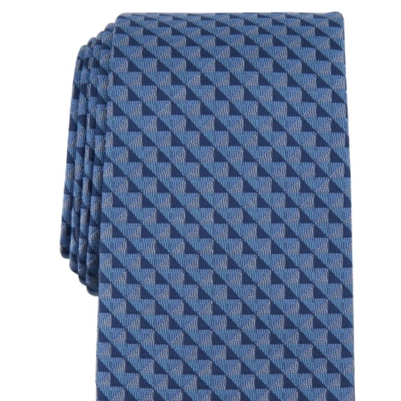 Michael Kors Men's Nassau Geo Print Tie in Navy Blue/Grey, One Size, NWT
