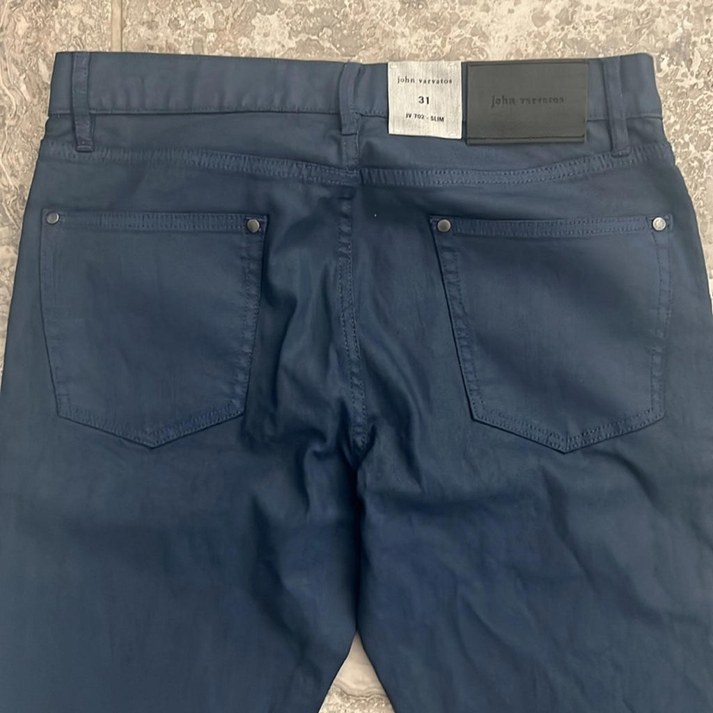 John Varvatos Coated Navy Jeans, Size 31 New w/Tag $368