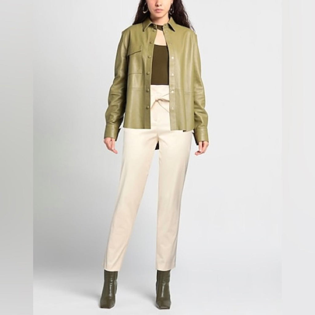 NWT ELEVENTY High-Waisted Ribbed Pants in Cream, Size EU40 | US2 New w/Tag $495