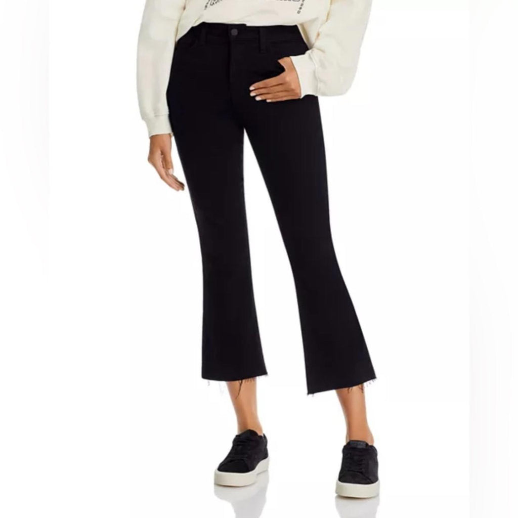 L’Agence Kendra High Rise Crop Flare Jeans in Black, Size 28 NWT Online for $275