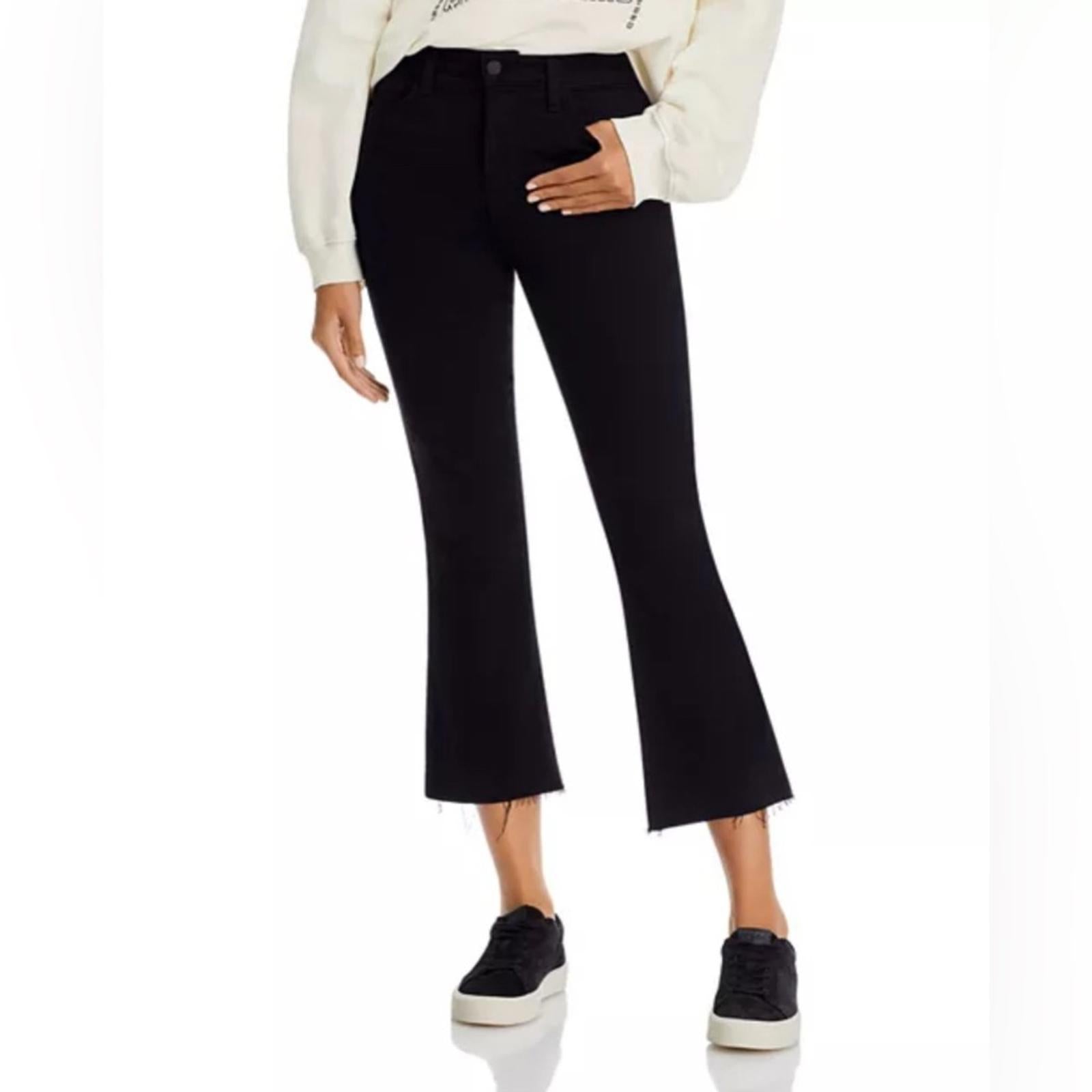 L’Agence Kendra High Rise Crop Flare Jeans in Black, Size 28 NWT Online for $275