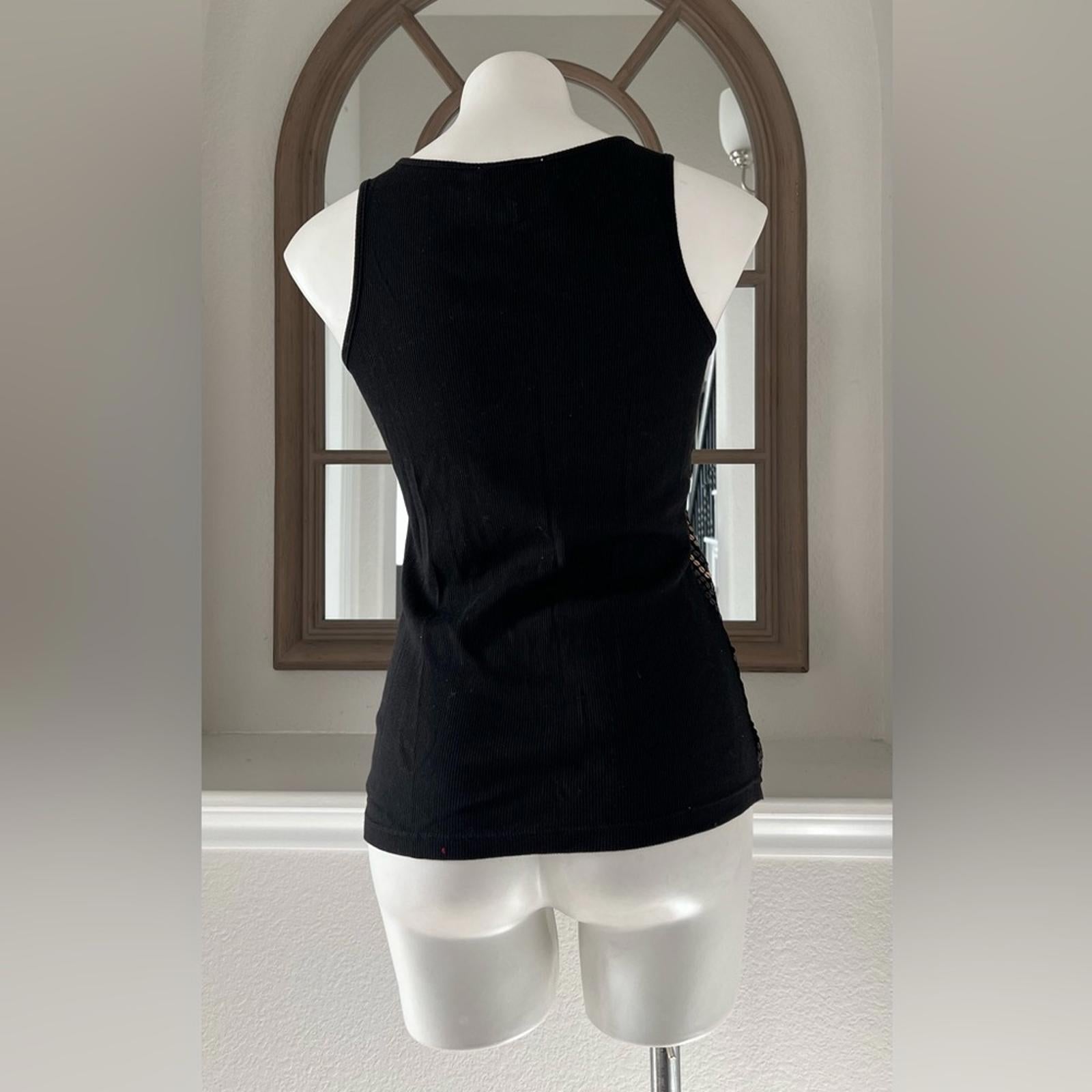 Romeo & Juliet Black Tank Top! w/Gold Sequins Size L