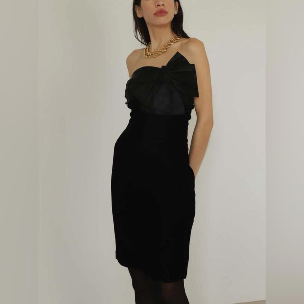 Angel Sanchez Perfect Strapless Little Black Dress Size 8, New w/Tag Retail $885