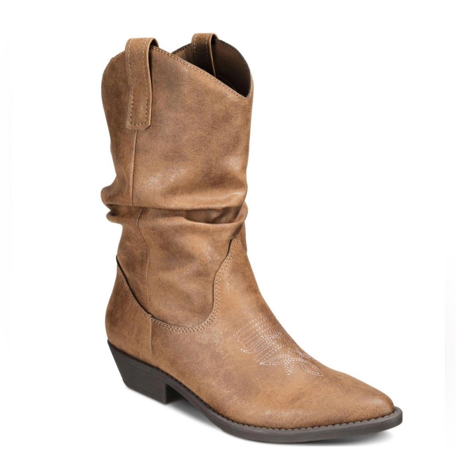 NWT Style & Co. Dannaa Faux Leather Embroidered Cowboy, Western Boots Size 7.5
