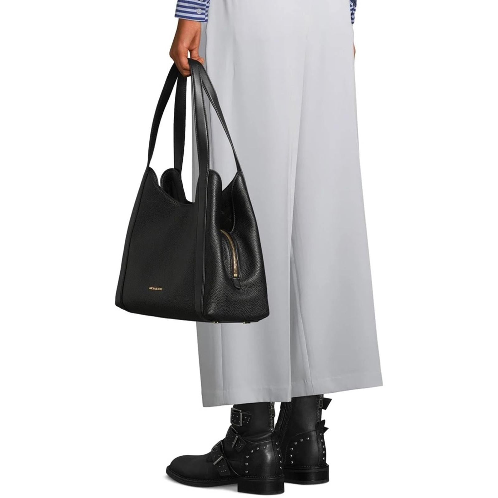 Michael Kors Rosemary WHITE Leather Shoulder Tote Shoulder Bag, New w/Tag $358