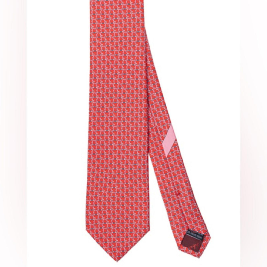FERRAGAMO Gancini Silk Classic Tie in Rosso/ Red, New w/Tag