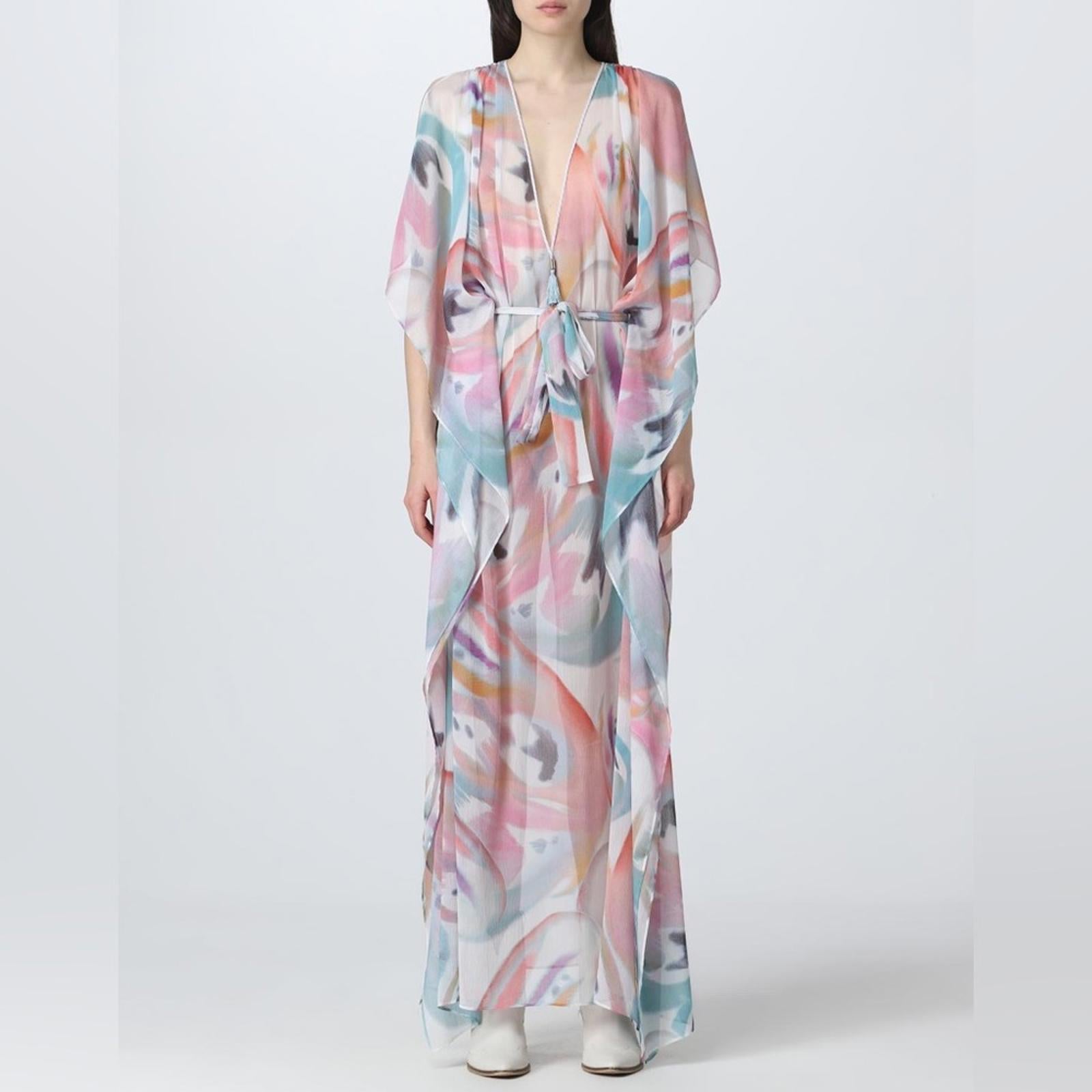 Etro Abito Mare Kaftan-Style Dress in Pastel (Made in Italy) Size 38, NWT $1,550