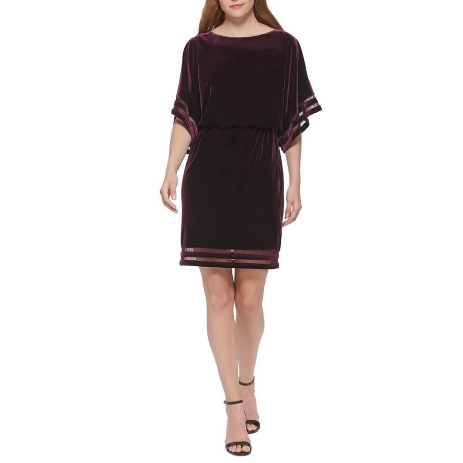 Jessica Howard GREEN Velvet Knee Shift Dress, Size 14 EXCELLENT!
