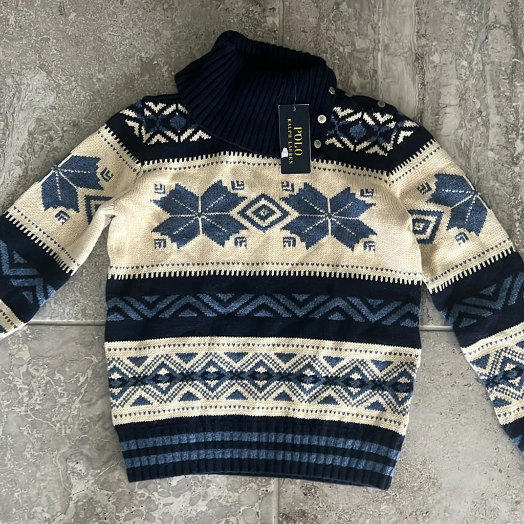 Polo Ralph Lauren Fair Isle Wool-Blend Turtleneck Sweater, Size L(12-14) NWT