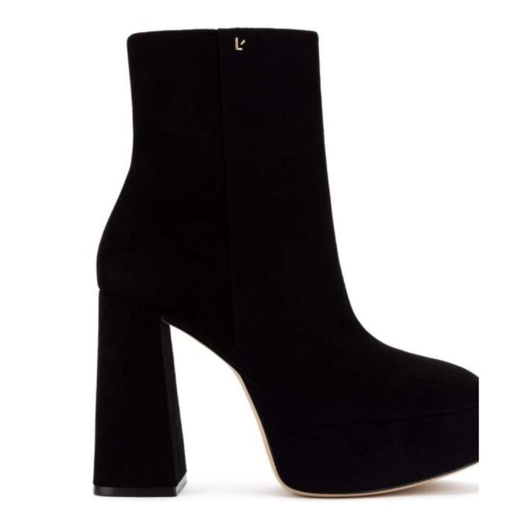 LARROUDÉ Dolly Boots Stretch Velvet in Black, Size 8 NEW in Box +2 Dust Bags