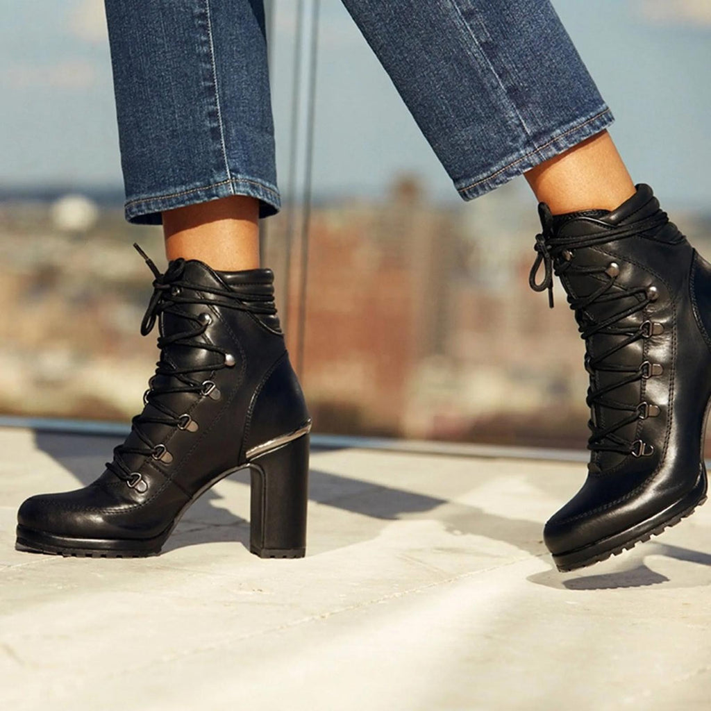 DKNY Lenni Lace-Up Ankle Boots, Oiled Suede Black Size 11 New in Box Retail $189