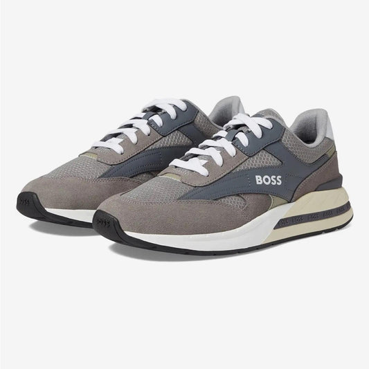 BOSS Kurt Low Top Sneakers Medium Grey Size EU 45, US 12 New in Box Retail $199
