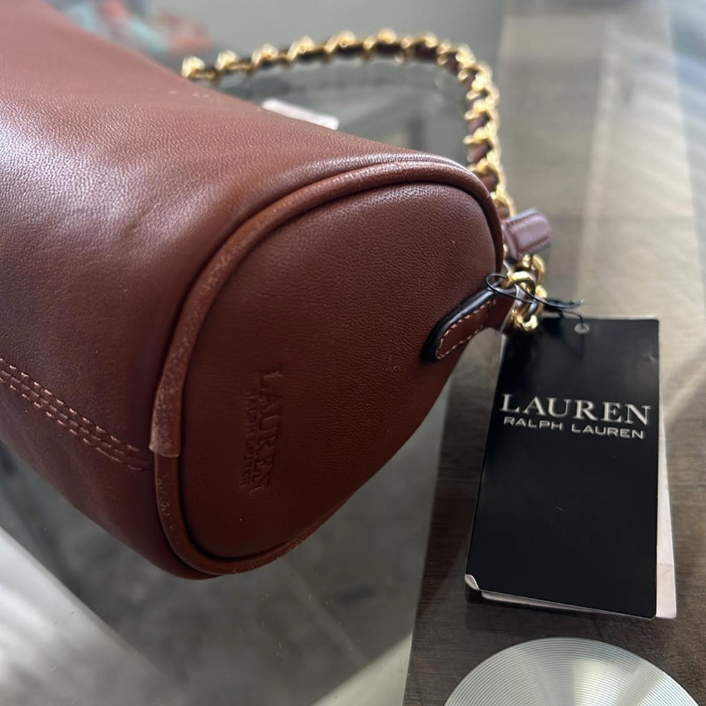 Lauren Ralph Lauren Emelia Shoulder Bag in TAN, Retail $250