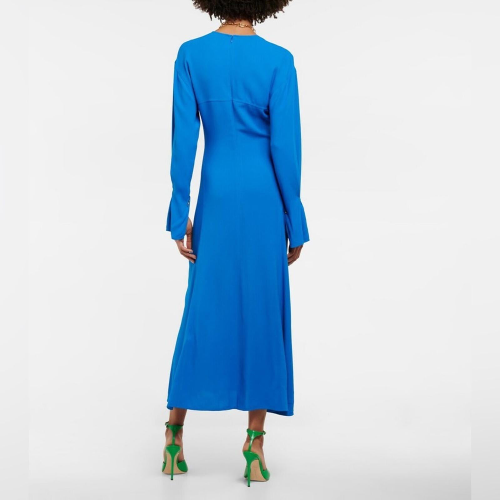 Victoria Beckham Cady Fit & Flare Midi Dress in Blue, NWT, Size 2 Retail $1,250