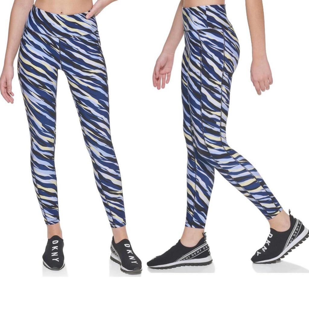 DKNY Sport High Waist 7/8 Performance Leggings Hydrangea Heatwave, Size S NWT