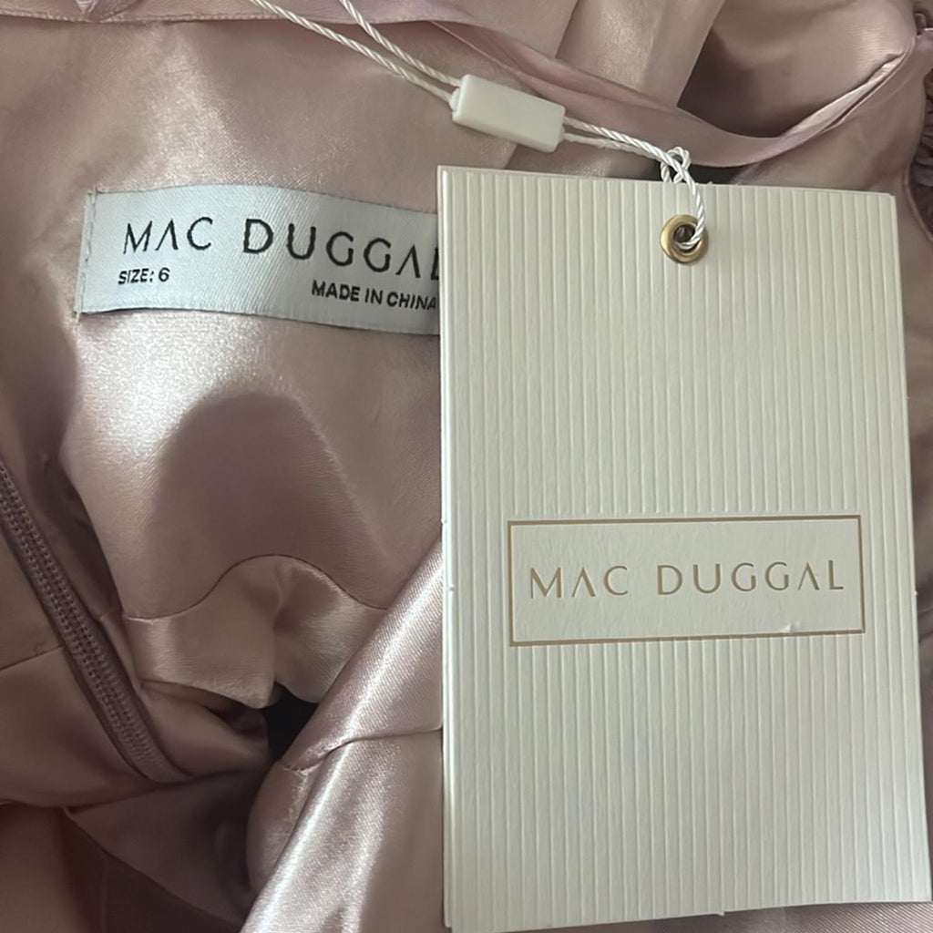 Mac Duggal Split Sleeve Gown in Mocha (Style #67414),  Size 6 New w/Tag