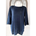 J.Jill Navy Linen Blend Knit Lightweight Sweater, Size 1X New w/Tag Retail $79