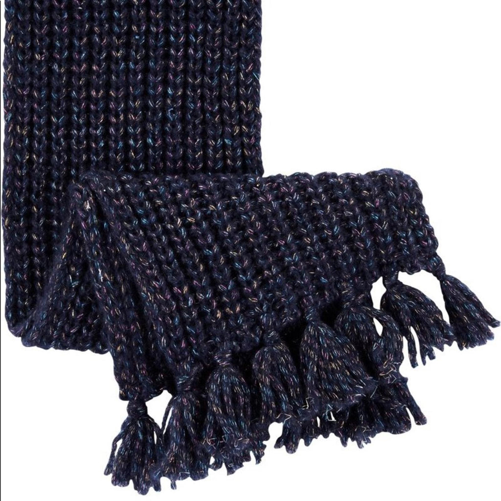 Carter’s Navy Sparkly Cable Knit Scarf, Unisex, Size 8 & Up