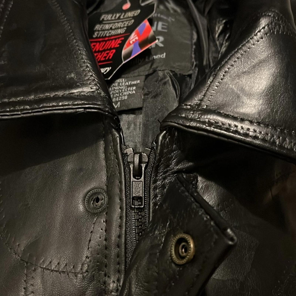 NWT Napoline Leather Outfitters Genuine Leather Jacket, Black Size M $199.95