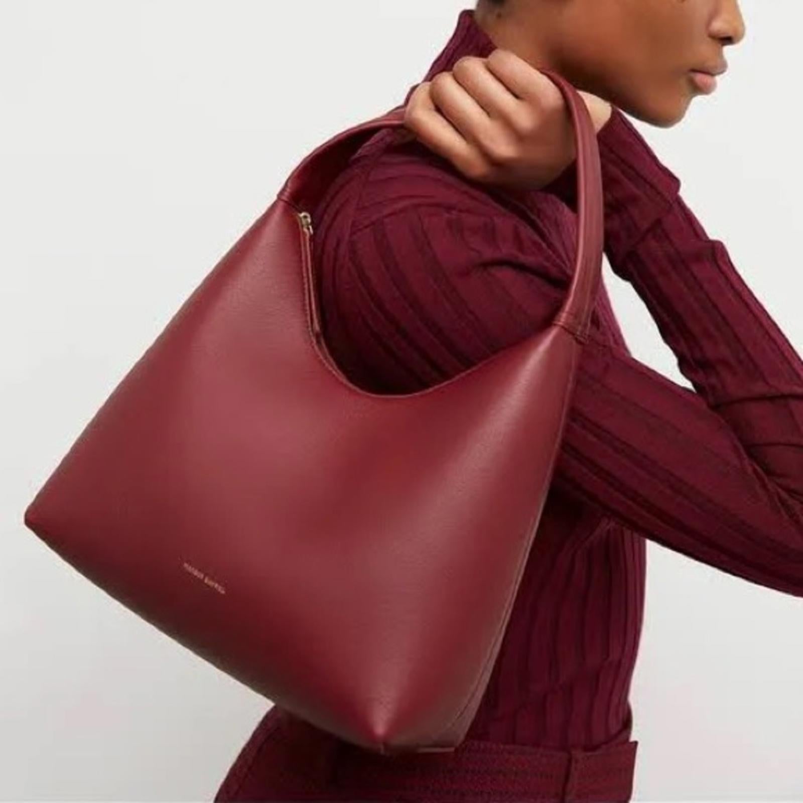 NEW Mansur Gavriel Small Soft Candy Shoulder Bag in Burgundy, Quiet Luxury!