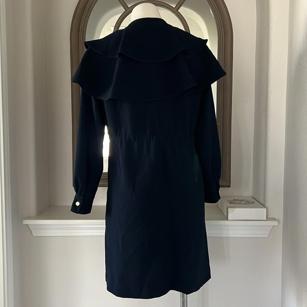 SANDRO Wendy Ruffle Collar Dress, Marine Size FR 36 | US 4, New w/Tag