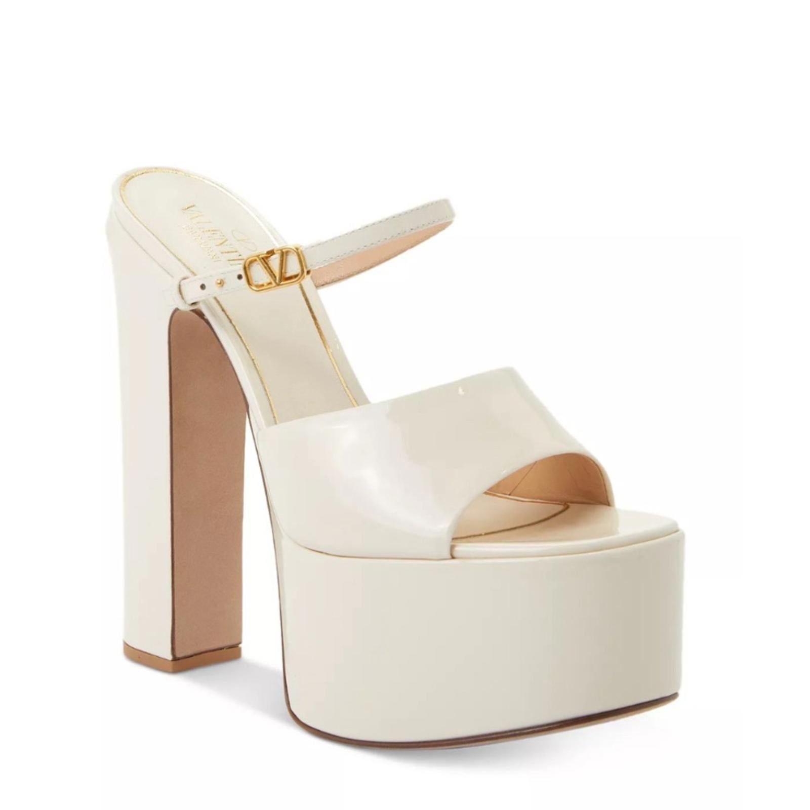 Valentino Garavani Patent High Heel Platform Slides, Size 41 New in Box $1,200