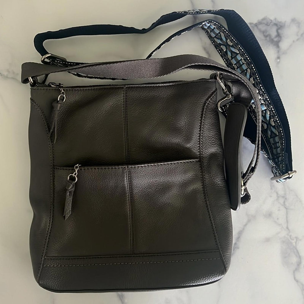 The Sak Lucia Leather Crossbody in Slate/Grey, NEW $149