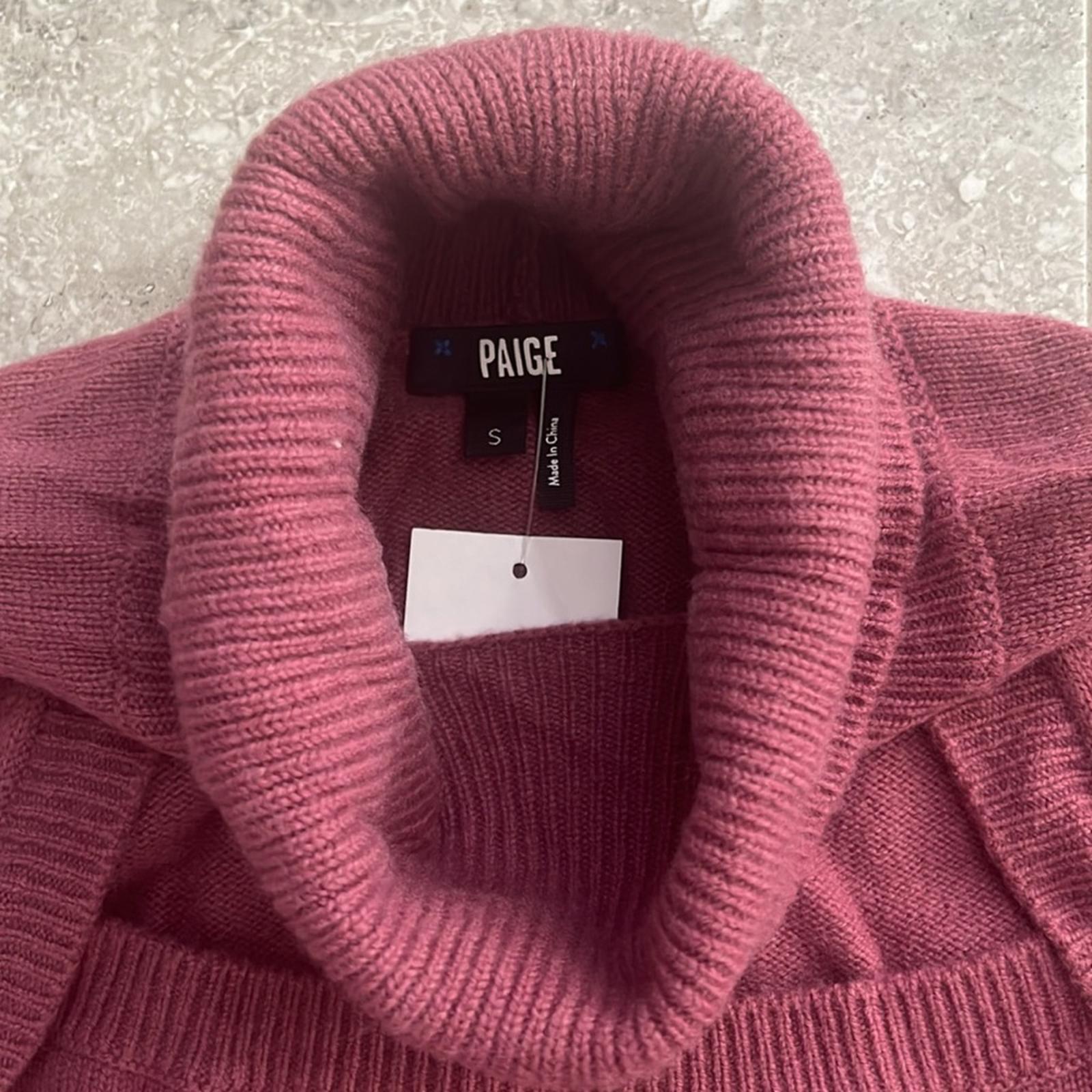 Paige x Revolve Cherise Cut-Out Rollneck Sweater Raspberry Size S NEW w/Tag $249