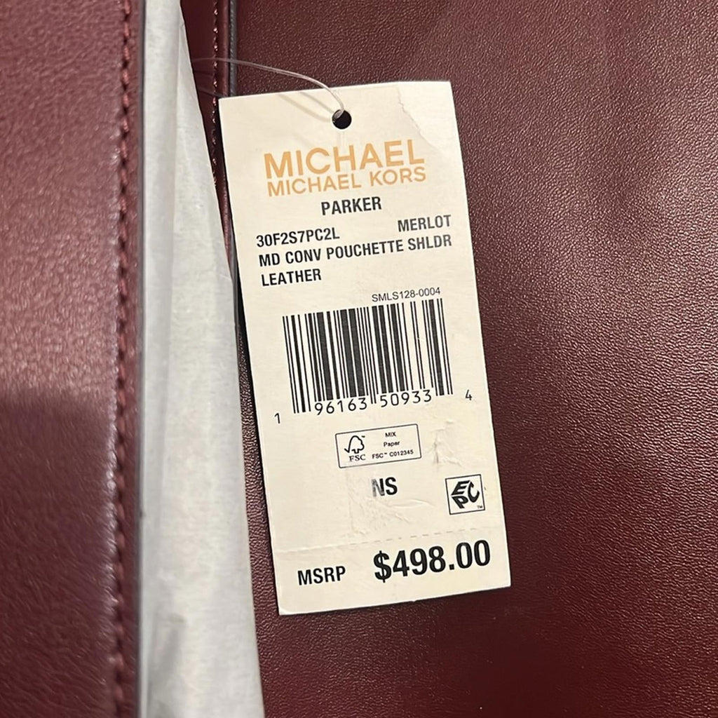 NWT Michael Kors Parker Medium Convertible Pouchette Shoulder Bag Retail $498