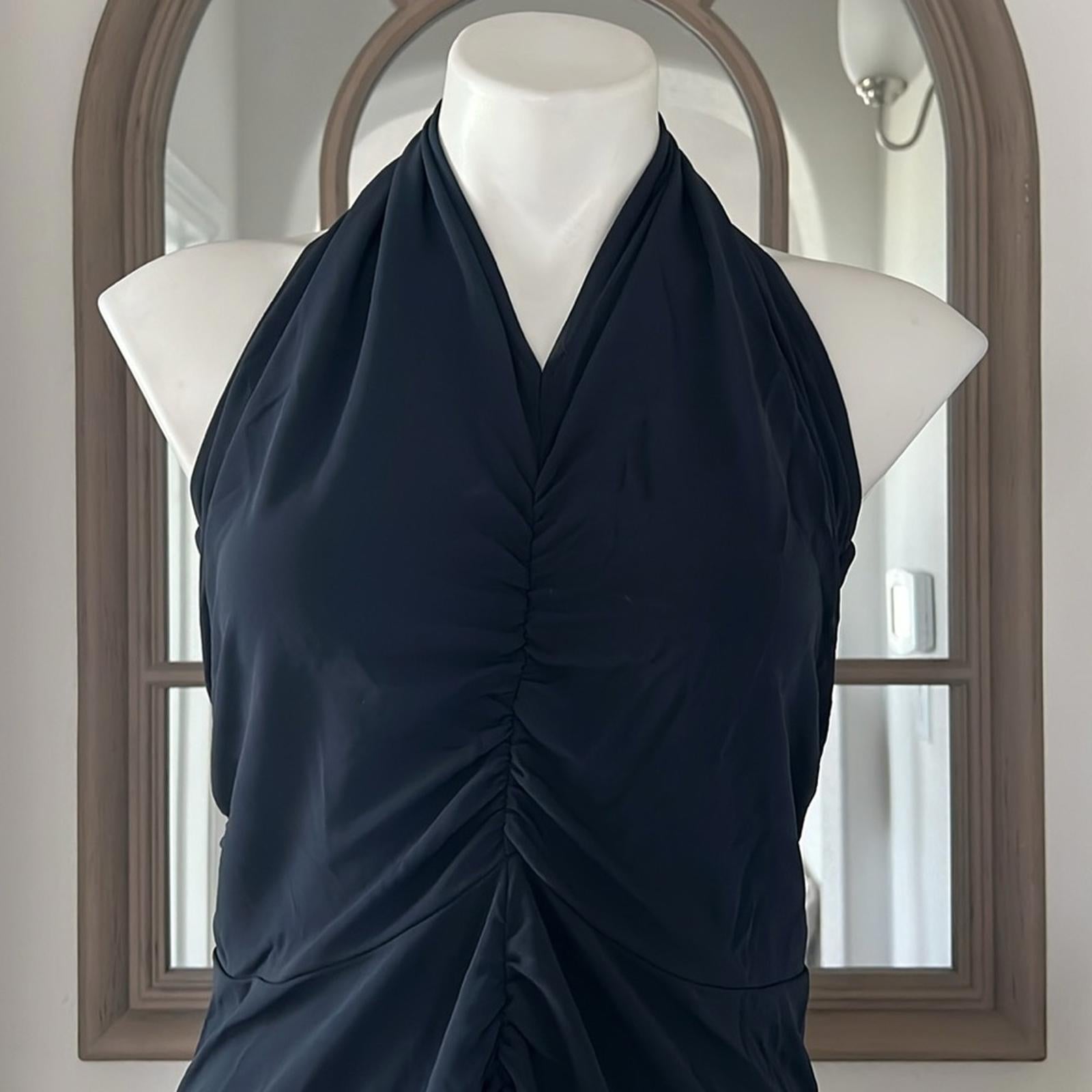 Veronica Beard Halter Neck Long Dress in Navy, Evening Gown Size XL EXCELLENT!