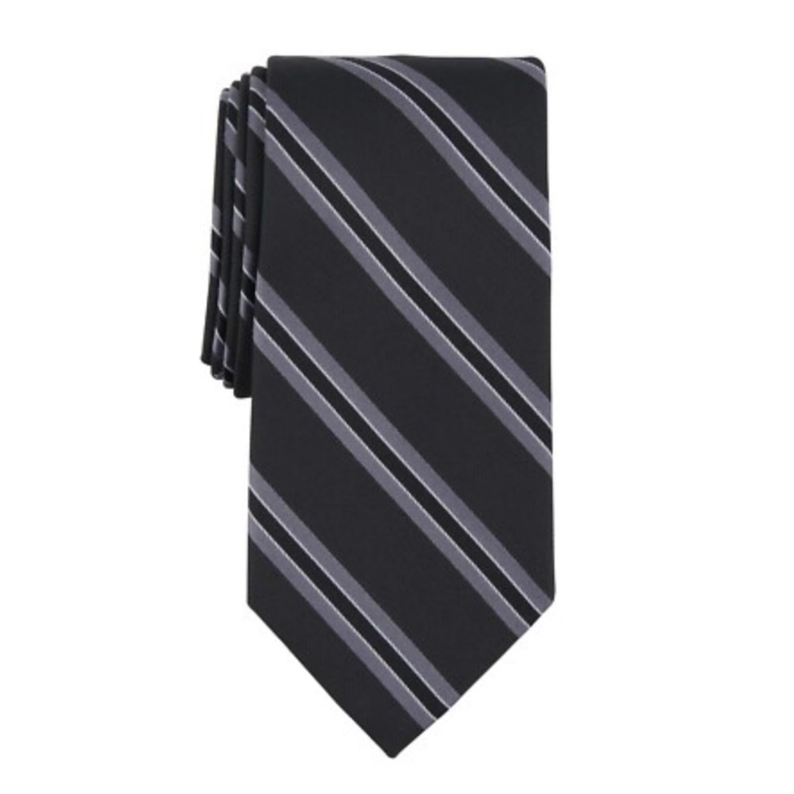 Michael Kors Silk Blend Vitra Stripe Tie in Black, One Size, NWT
