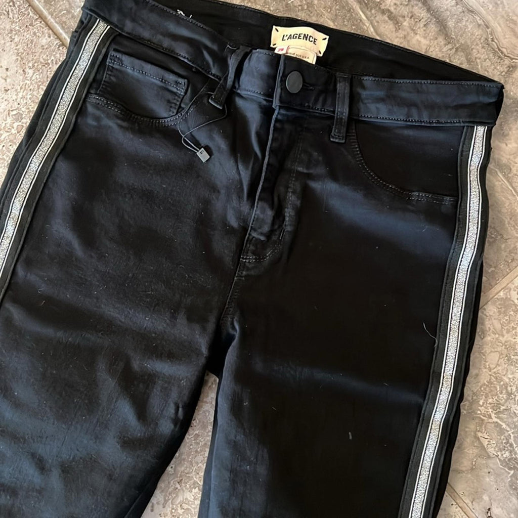 L’Agence Margot Skinny High-Rise Jeans in Black, Size 28 NEW