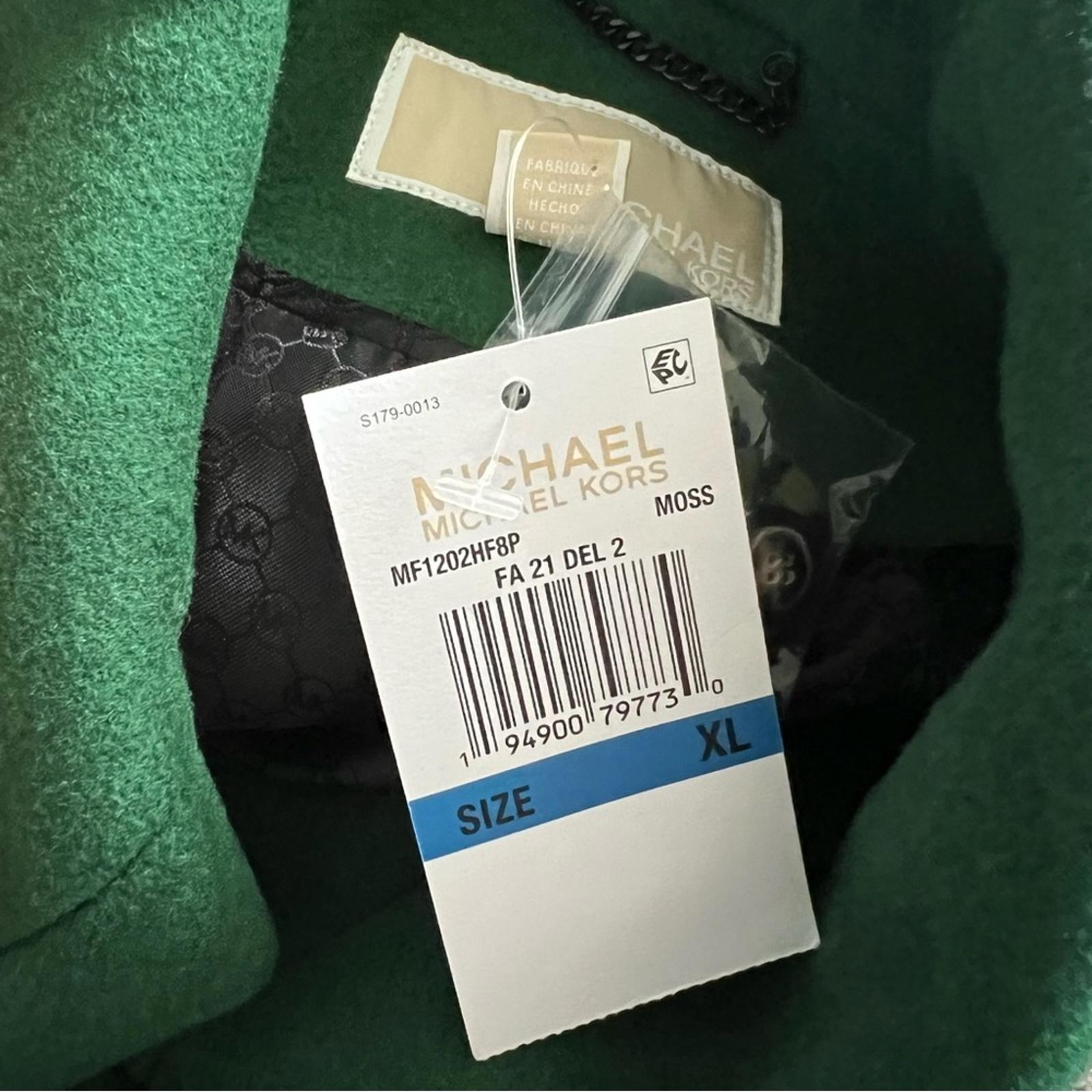 Michael Kors Mensy Double-Breasted Wool Blend Coat in Green, Size XL NEW