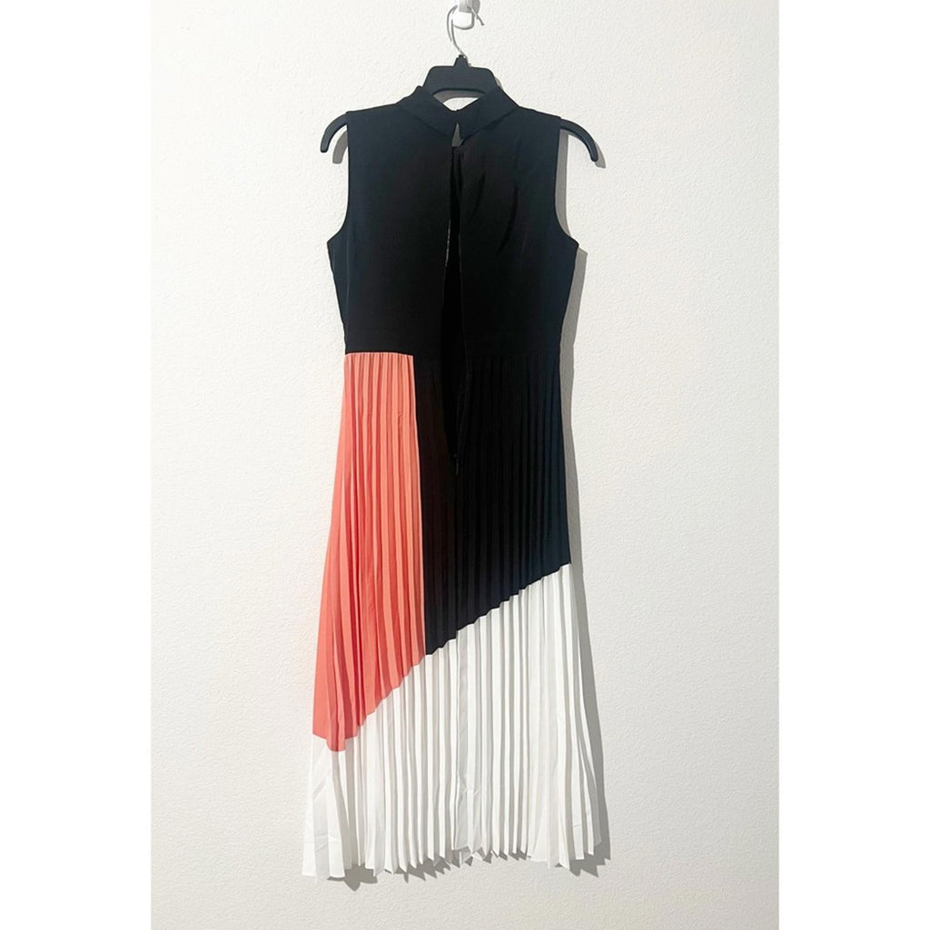Karl Lagerfeld Pleated Printed Midi Dress, NEW, Size 4