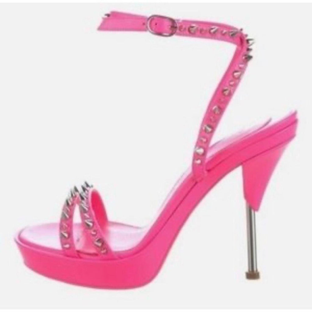 Alexander McQueen Platform Studded Strappy Sandals Metallic Pink EU 36 NWT $950