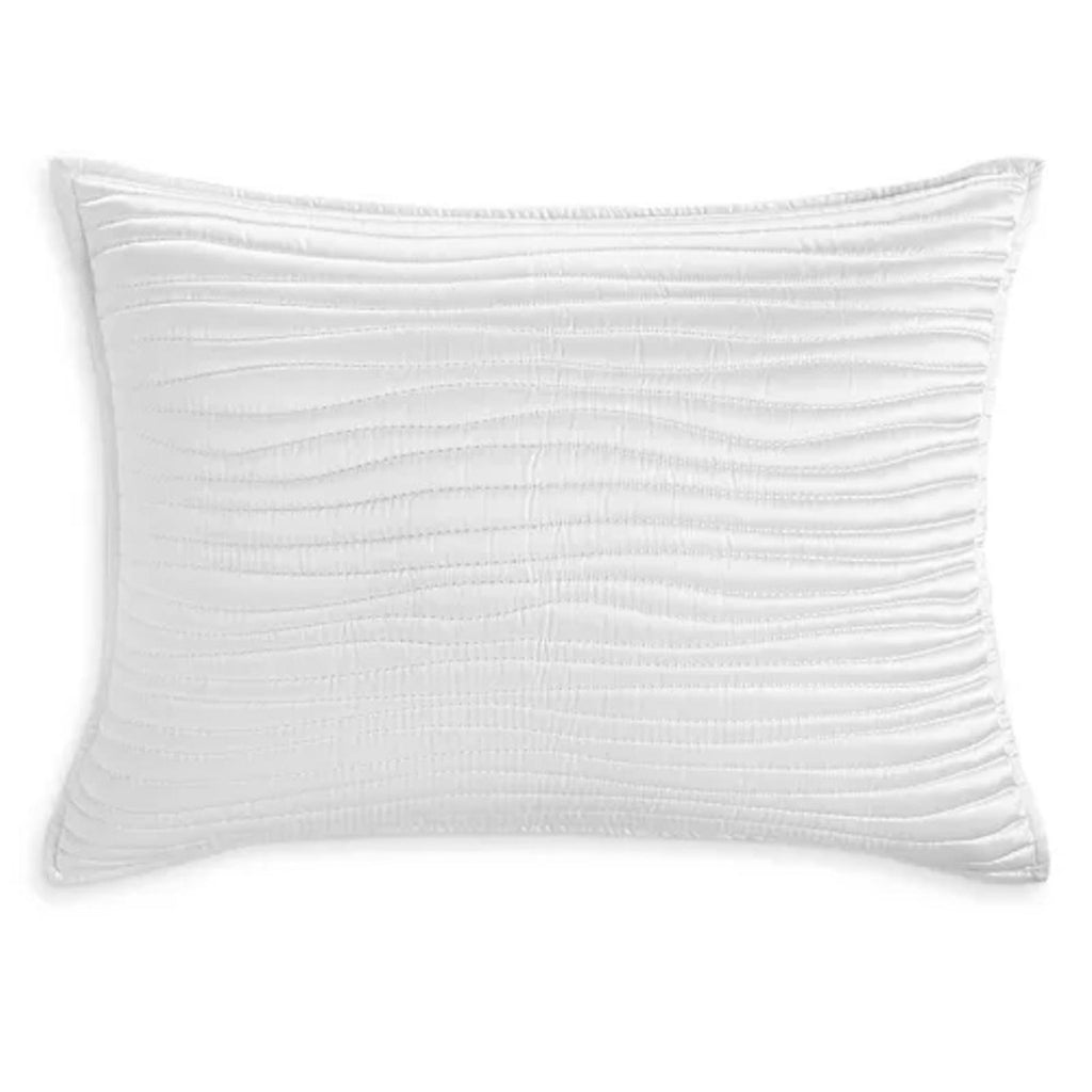 Hudson Park Collection Palmetto Cotton Silk Quilted Standard Sham White NWT $200