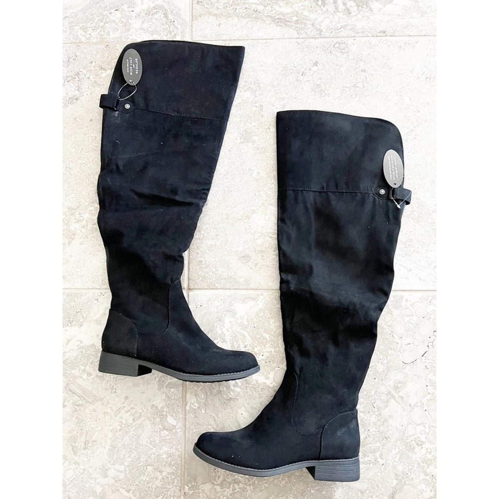 Sun+Stone Allicce Round-Toe Zip Up Dress Boots, Wide Calf, Black Size 8 NEW