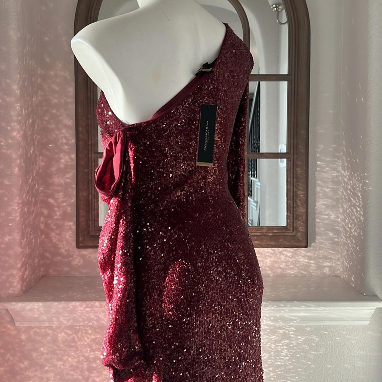 Donna Karan New York Social Occasion Asymmetric Sequined Gown, Size 16 NEW $595