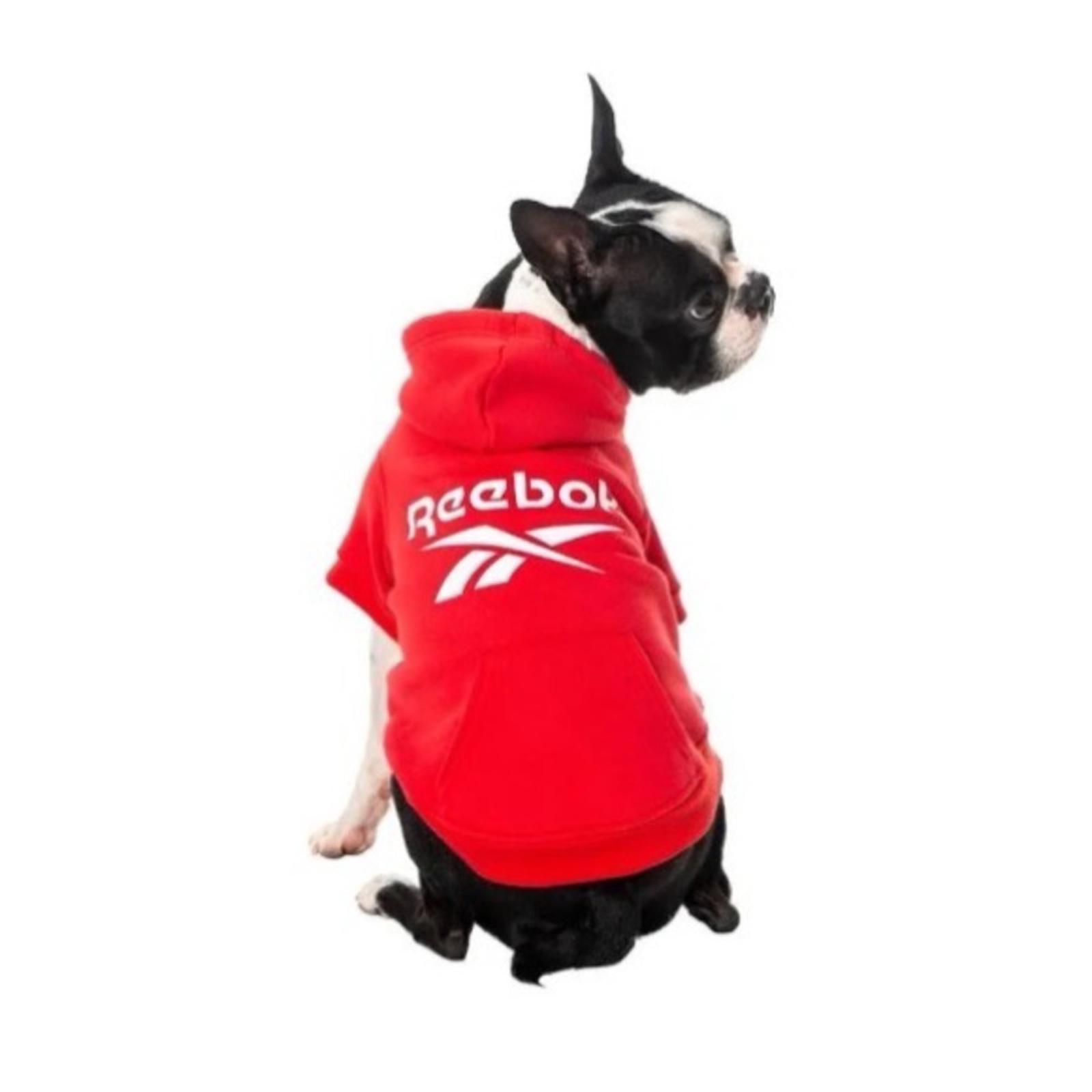 Reebok Dog Hoodie – Fleece Dog Sweater with Leash Hole in Red, Size S NEW w/Tag