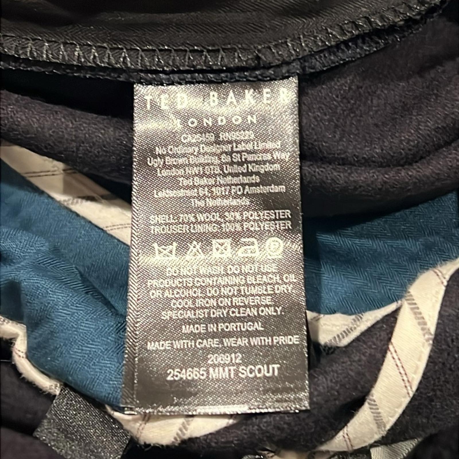 Ted Baker Scout Franklin Fit Wool Blend Trousers in Navy Size Waist 40R NWT $225