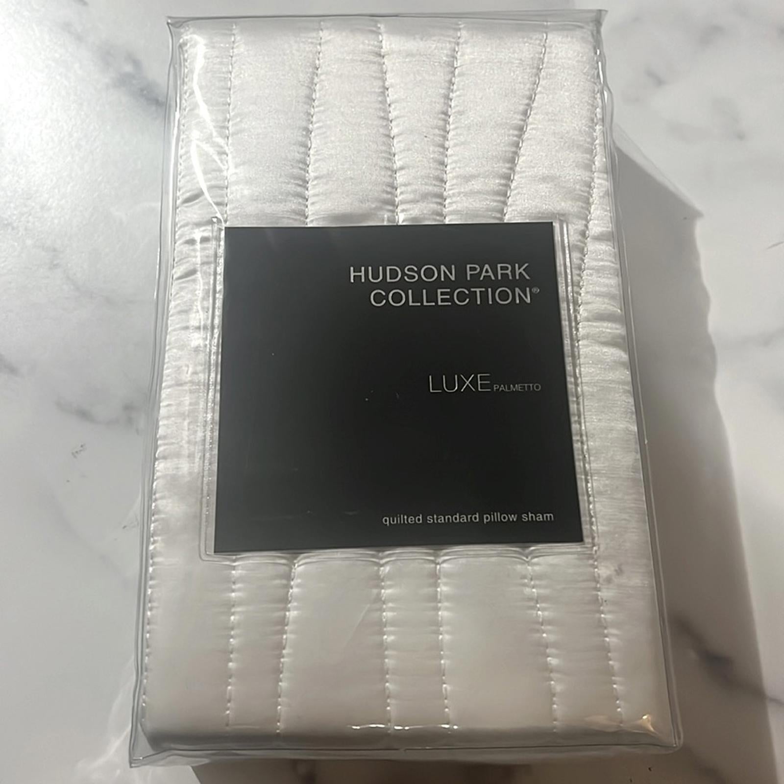 Hudson Park Collection Palmetto Cotton Silk Quilted Standard Sham White NWT $200