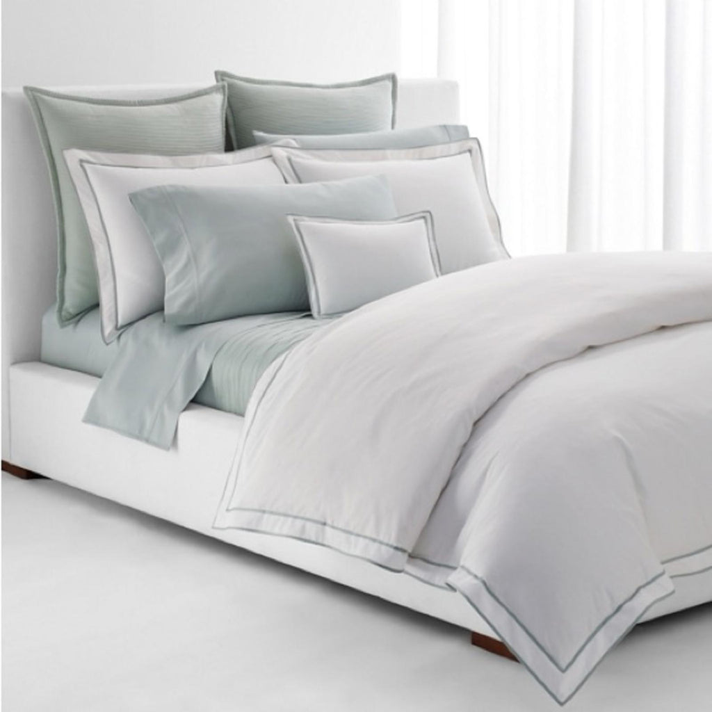 Lauren Ralph Lauren Spencer Sateen Border Duvet Cover WhiteSage, NWT, Full/Queen