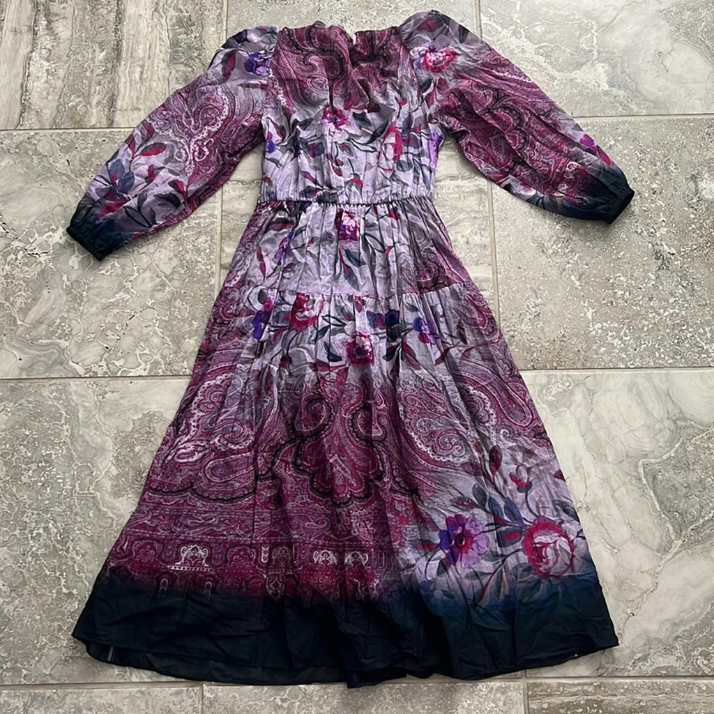 Kobi Halperin Chloe Blouson Sleeve Midi Dress w/Pockets Size XS New w/Tag $578