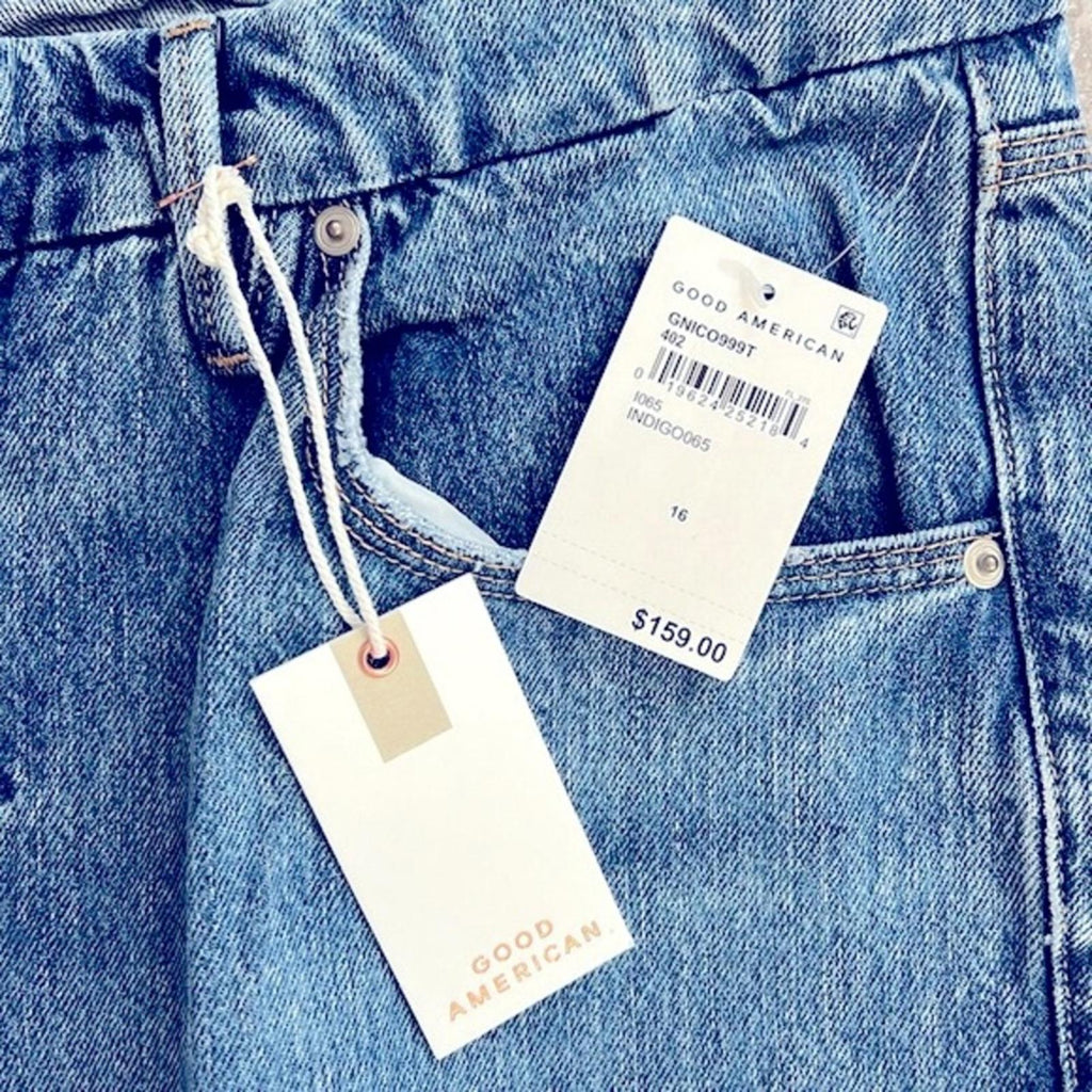Good American Good 90’s Icon High-Waist Straight Leg Jeans, Size 16 NEW