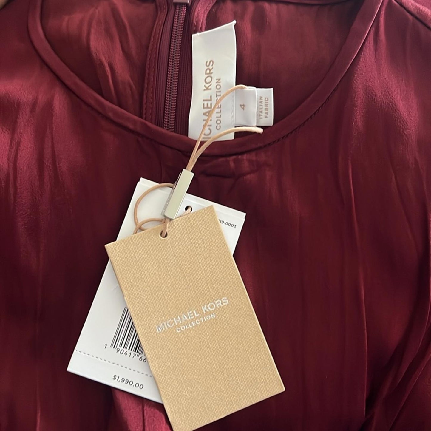 Michael Kors Collection Jamison Crushed Satin Charmeuse Dress NWT Retail $1,990